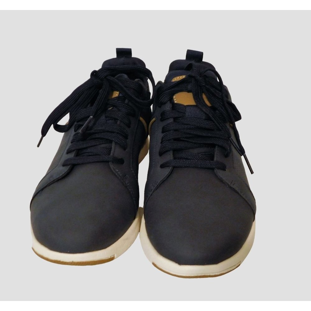 Madden NYC Mens Dress Hybrid Sneaker Shoes 10M Navy Blue Brown Trim Ties - Picture 3 of 11
